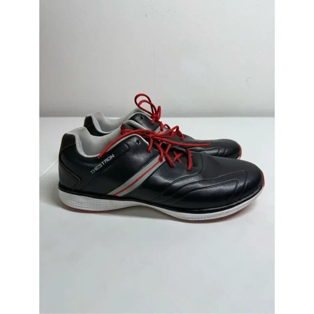 Thestron Men’s Golf Leather Shoes Black Size 12,5